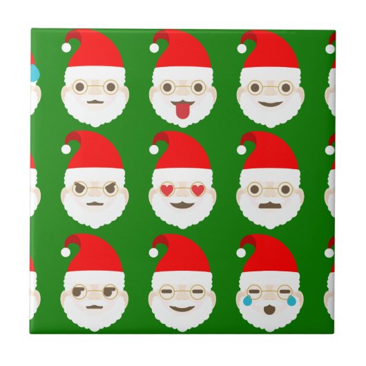 santa emoji emoticons tegeltje (Voorkant)