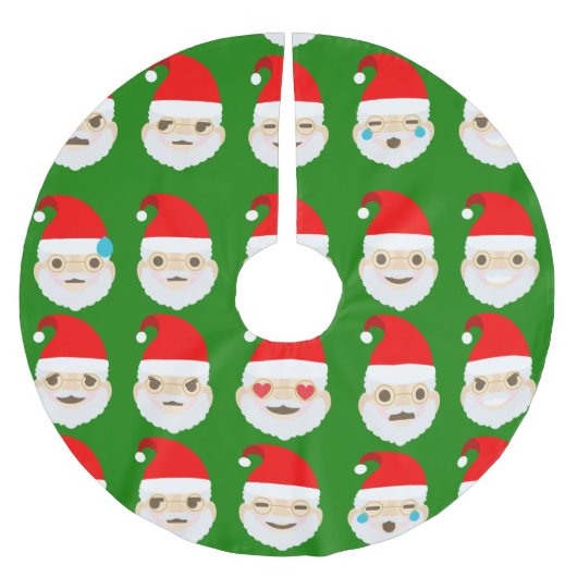 santa emoji emoticons tree skirt kerstboom rok (Voorkant)