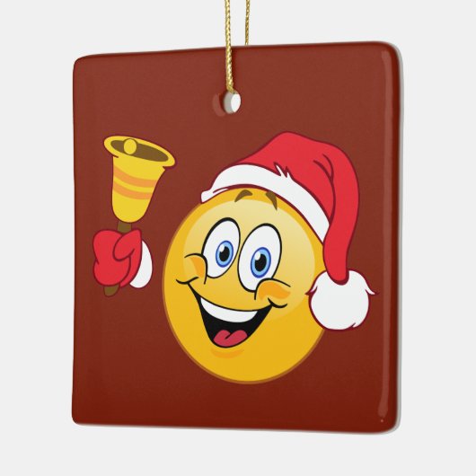Santa Emoji met kerstversiering van de Dell Keramisch Ornament (Links)