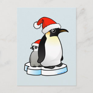 Santa Emperor Penguin Feestdagenkaart