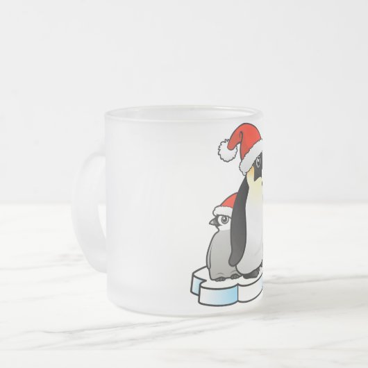 Santa Emperor Penguin Matglas Koffiemok (Voorkant links)