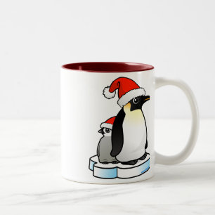 Santa Emperor Penguin Tweekleurige Koffiemok