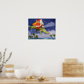 Santa en Alligator Poster (Keuken)