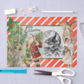 SANTA EN ANGELS RED STRIPED Tissue Paper Tissuepapier (Craft)