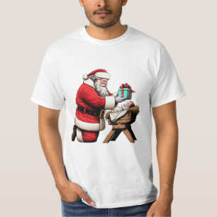 Santa en Baby Jesus T-shirt