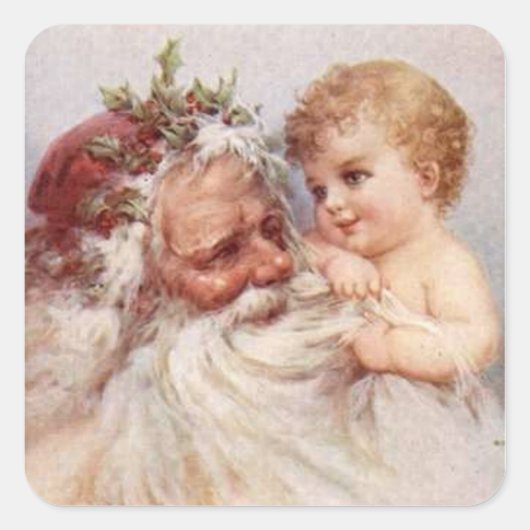 Santa en Baby - Sticker (Voorkant)