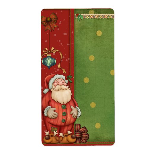 Santa en bauble label (Voorkant)