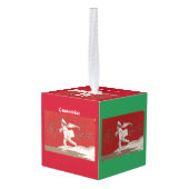 santa en boy nostalgie kerst decoratie (Achter hoekig)