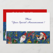 SANTA EN CHRISTMAS NIGHT FEESTDAGENKAART (Voorkant / Achterkant)