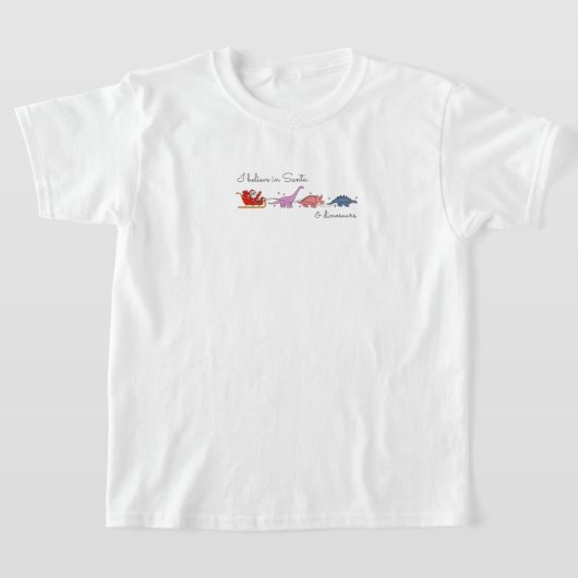 Santa en de magie van de dinosaurussen t-shirt (Laagn)