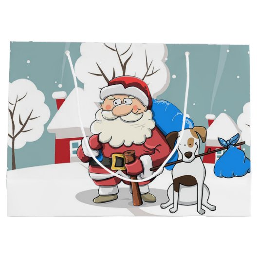 Santa en Dog Groot Cadeauzakje (Achterkant)