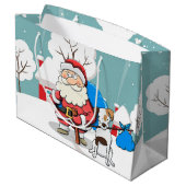 Santa en Dog  Groot Cadeauzakje (Achterkant Gekanteld)