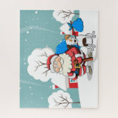 Santa en Dog Legpuzzel (Verticaal)
