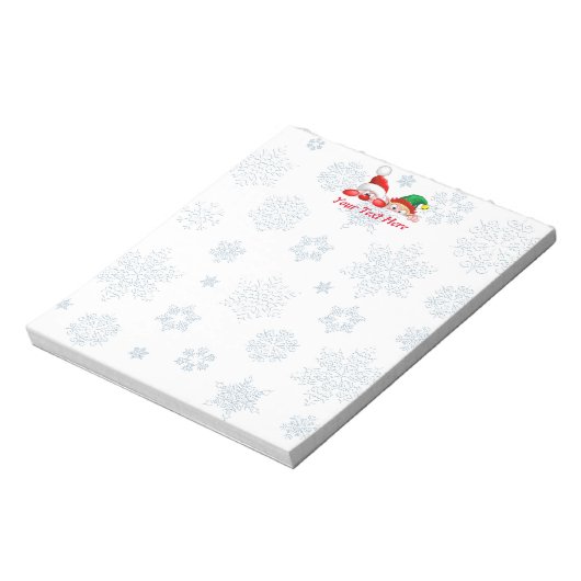 Santa en Elf Cute en grappige karakters die C piek Notitieblok (Linkerzijde)