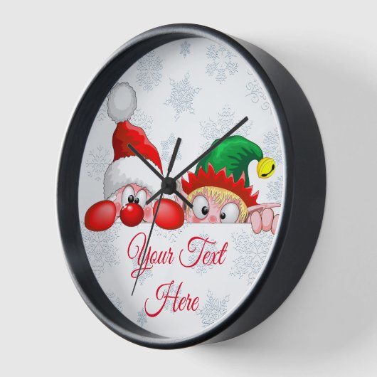 Santa en Elf Cute en grappige tekenaars die naar d (Hoek)