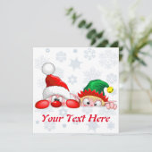 Santa en Elf Cute en grappige tekenaars die naar d (Staand voorkant)