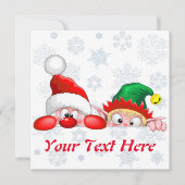 Santa en Elf Cute en grappige tekenaars die naar d (Voorkant)