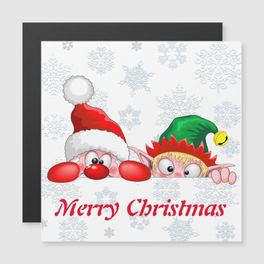 Santa en Elf Cute en grappige tekenaars die naar d (Voorkant / Achterkant)