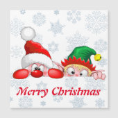 Santa en Elf Cute en grappige tekenaars die naar d (Voorkant)