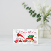 Santa en Elf Cute en grappige tekenaars die naar d Advieskaart (Staand voorkant)