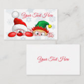 Santa en Elf Cute en grappige tekenaars die naar d Advieskaart (Voorkant / Achterkant)