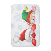 Santa en Elf Cute en grappige tekenaars die naar d Badmat (Voorkant Verticaal)