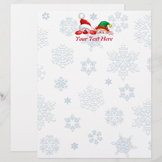 Santa en Elf Cute en grappige tekenaars die naar d Briefhoofd (Voorkant / Achterkant)