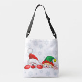 Santa en Elf Cute en grappige tekenaars die naar d Crossbody Tas (Achterkant)