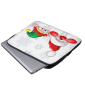 Santa en Elf Cute en grappige tekenaars die naar d Laptop Sleeve (Voorkant onderkant)
