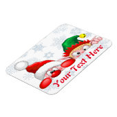 Santa en Elf Cute en grappige tekenaars die naar d Magneet (Linkerzijde)