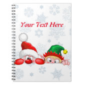 Santa en Elf Cute en grappige tekenaars die naar d Notitieboek (Voorkant)