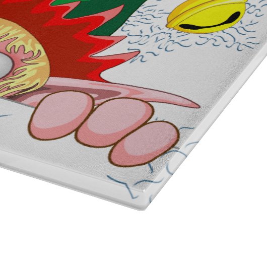 Santa en Elf Cute en grappige tekenaars die naar d Snijplank (Hoek)