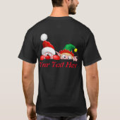 Santa en Elf Cute en grappige tekenaars die naar d T-shirt (Achterkant)