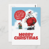 Santa en Elf Funny Cartoon Briefkaart (Voorkant / Achterkant)