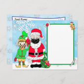 Santa en Elf in Facemask Brief van Santa Blank Feestdagenkaart (Voorkant / Achterkant)
