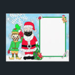 Santa en Elf in Facemask Brief van Santa Blank Feestdagenkaart<br><div class="desc">Vul je eigen tekst in in deze brief aan of van de Kerstman.</div>