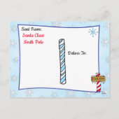 Santa en Elf in Facemask Brieven aan Kind Feestdagenkaart (Achterkant)