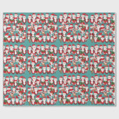 Santa en Elfen inpakpapier (Vlak)