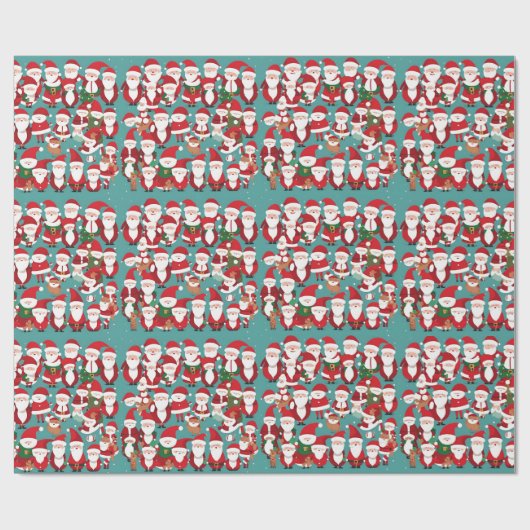 Santa en Elfen inpakpapier (Vlak)