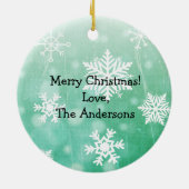 Santa- en Elves-maskers en toiletpapier Keramisch Ornament (Achterkant)