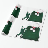 Santa en enorme cadeau zak wrapping papier (Uitgerold)