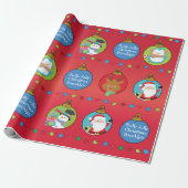 Santa en Friends personaliseren Cadeaupapier (Uitgerold)