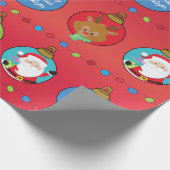 Santa en Friends personaliseren Cadeaupapier (Hoek)