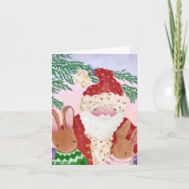 Santa en Furry Friends Kaart