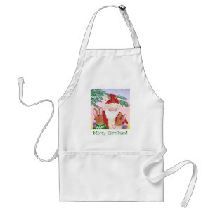 santa en furry vrienden standaard schort