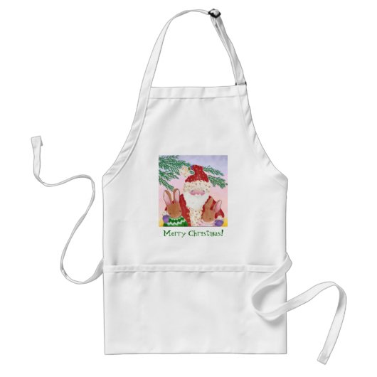 santa en furry vrienden standaard schort (Voorkant)