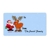 Santa en Gift Label (groot) (Voorkant)