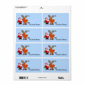 Santa en Gift Label (groot) (Full Sheet)