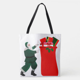 Santa en Gift Sack Canvas tas
