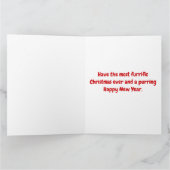 Santa en Ginger Kitten in Red Bow Kaart (Binnen)